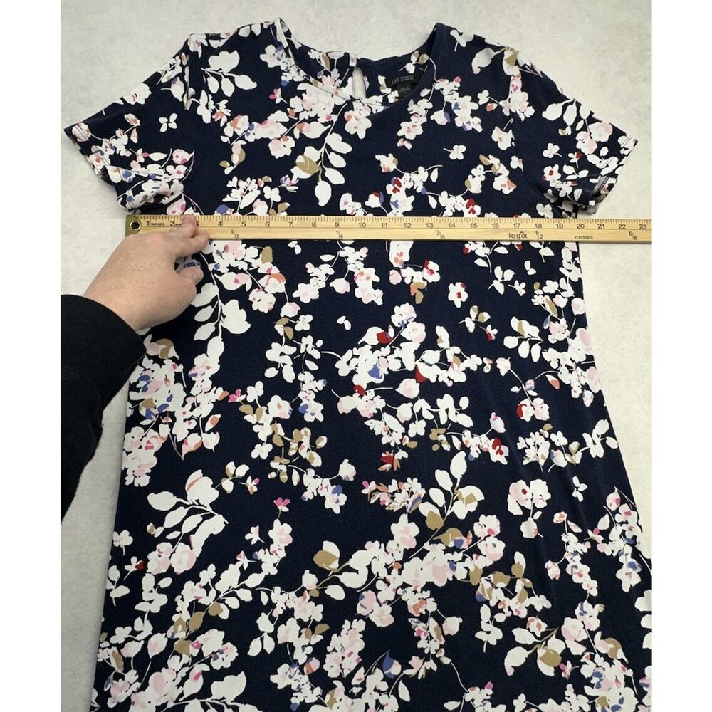 J Jill Dress Wearever Collection Sz Small Blue Floral Print Soft Perfect TShirt - Picture 4 of 10